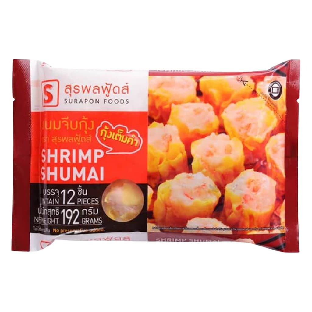 [8850469024763] ขนมจีบกุ้ง 12ชิ้น 192กรัม Surapon Foods Shrimp Shumai