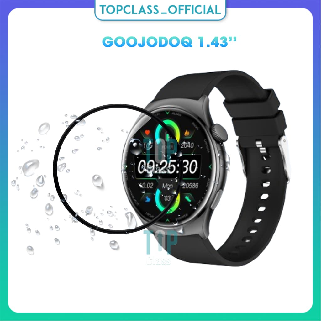 GOOJODOQ ชุดตัวป้องกันหน้าจอกระจกนิรภัย 2 ชิ้นสําหรับ ตัดออก ดู 1.43 สมาร์ทวอทช์