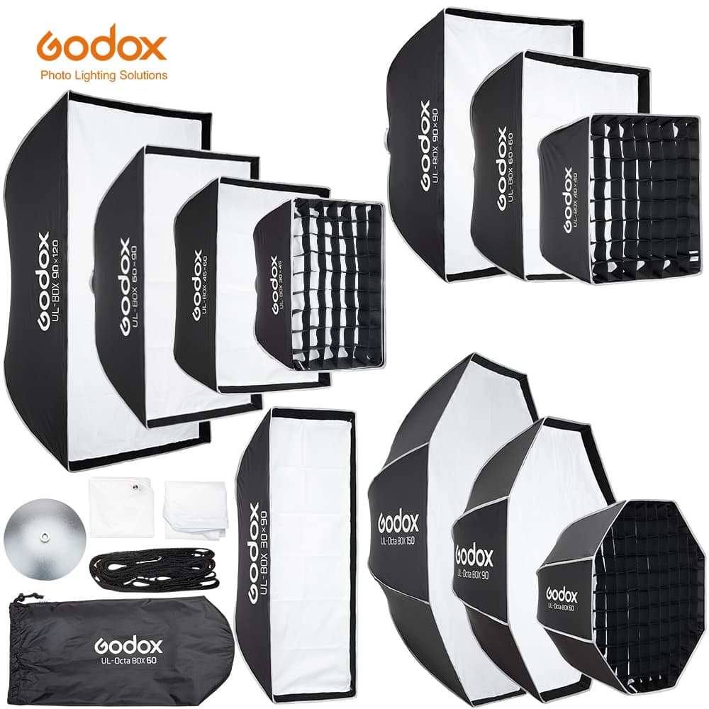 Godox UL-BOX 30*45/45*60*60/60*90*120 ซม.Bowens Mount Quick Release ร่ม Softbox สําหรับสตูดิโอถ่ายภาพแฟลช
