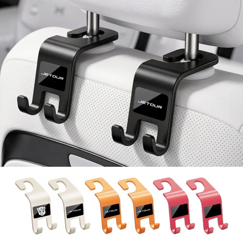 2Pcs Jetour Car เจ็ทัวร์ เบาะรถยนต์มัลติฟังก์ชั่ตะขอที่นั่งกลับตกแต่งการจัดเก็บมัลติฟังก์ชั่ ติดตั้งได้ง่าย ใช้ได้กับรถทุกรุ่น