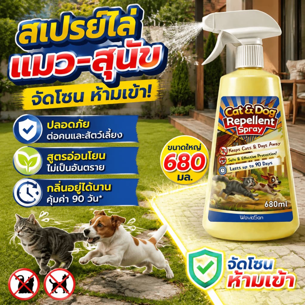 🚫ไล่ได้ยาวนาน🚫AL สเปรย์ไล่แมว ยาไล่แมว 680ml ไล่ได้ผล ตั้งเขตหวงห้าม สูตรปลอดภัย ไม่เป็นอันตรายต่อสัตว์เลี้ยง สัตว์เลี้ยงไม่กล้าเข้าใกล้อีกต่อไป