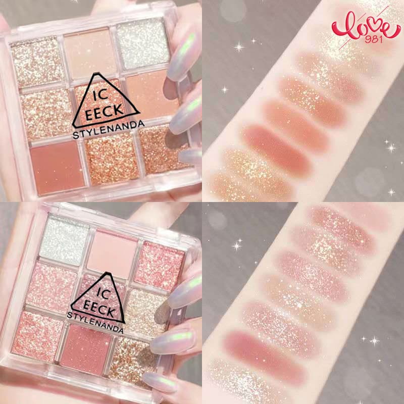 Pearlescent matte แผ่นอายแชโดว์เก้าสีอเนกประสงค์ธรรมชาติ