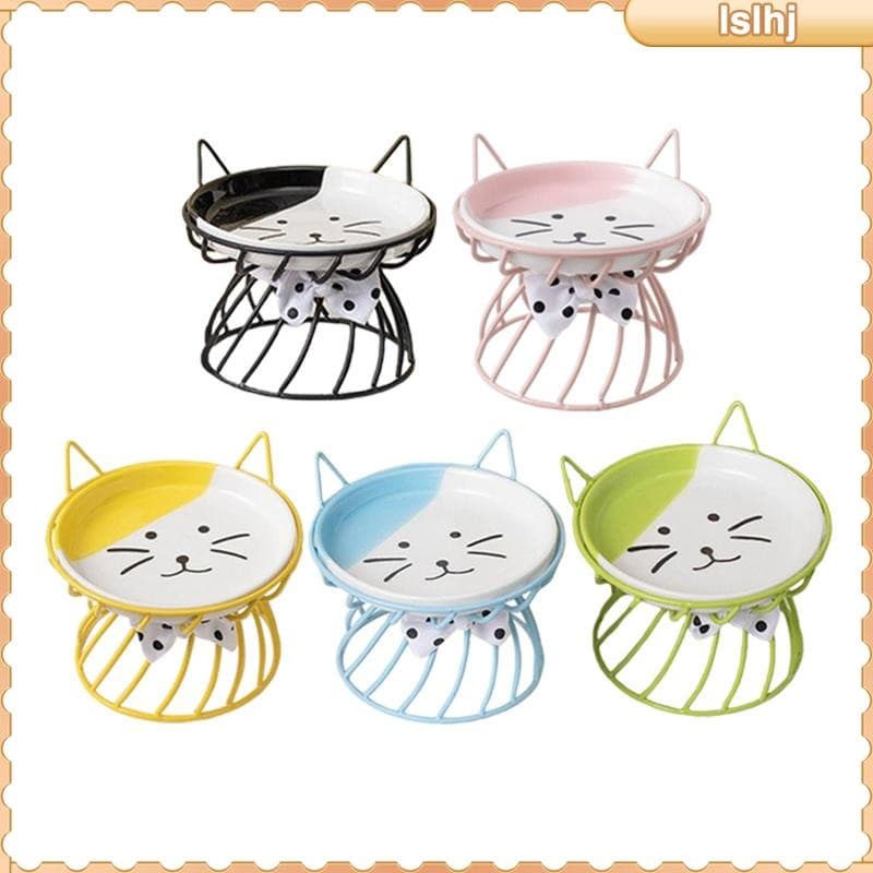 [จัดส่งในพื้นที่] ชามแมวสูง , ลูกแมวลูกสุนัขยกอาหารจานให ้ อาหาร , เครื ่ องป ้ อนสําหรับแมวและสุนัขตัวเล ็ ก