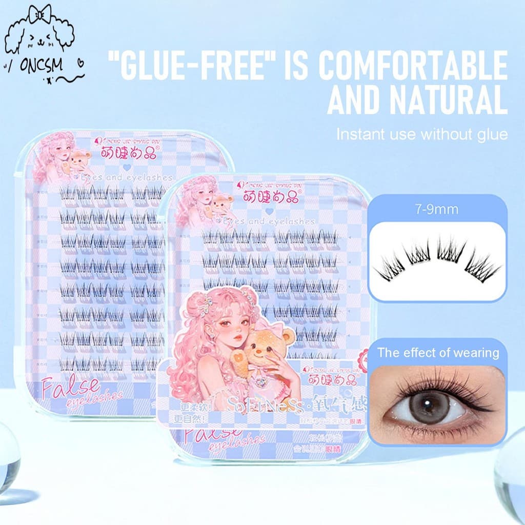 ไม่มีกาวต้องการ DIY ปลอม Lash DIY Thin Band Resuable Lashes สําหรับความงาม Eye คอสเพลย์ DIY แต่งหน้า