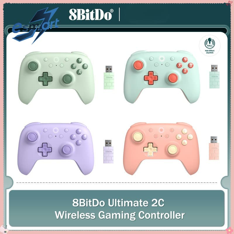 คอนโทรลเลอร์ไร้สาย 8BitDo Ultimate 2C - เกมแพดหลายแพลตฟอร์มสําหรับพีซี, ดาดฟ้าไอน้ํา, Android และ Raspberry Pi​