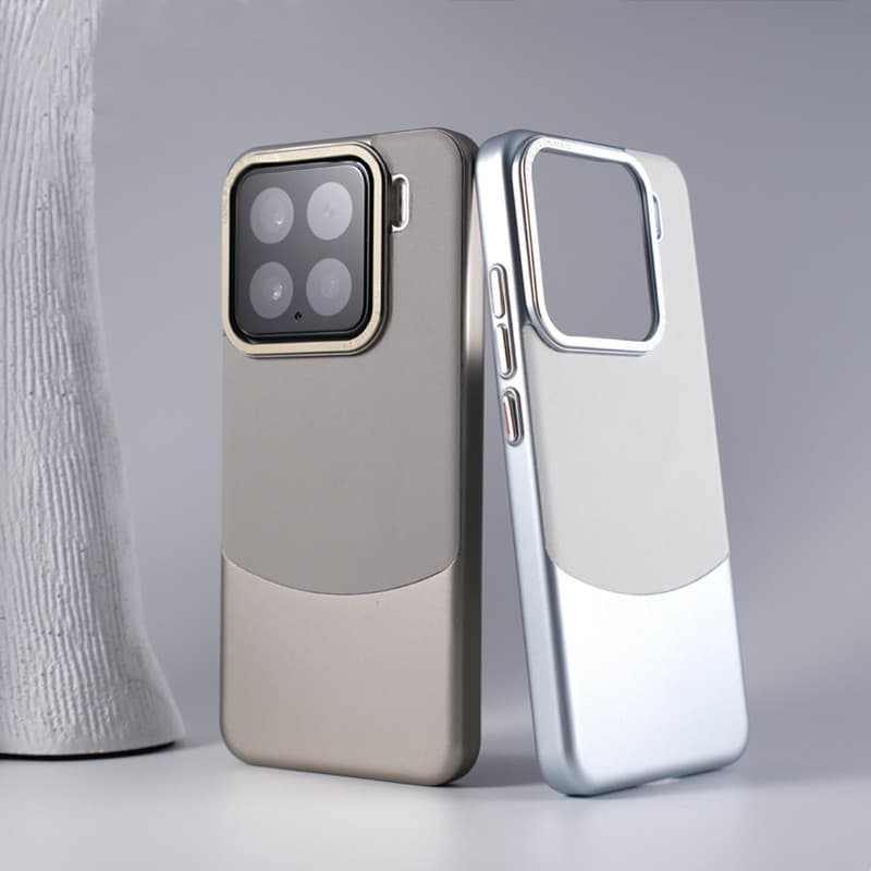 HOCE เคสโทรศัพท์หนังสีคู่สําหรับ Xiaomi 15 14 13 Pro เลนส์โลหะป้องกันปกแข็ง