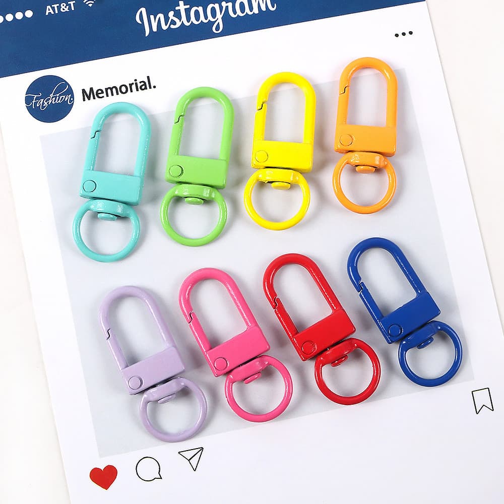 Dopamine สี Barrel ชุบโลหะผสมประตู Knocker พวงกุญแจ DIY อุปกรณ์เสริมจี้หัวเข็มขัดโรตารีหัวเข็มขัดกระเป๋าแขวนอุปกรณ์เสริม Clasp