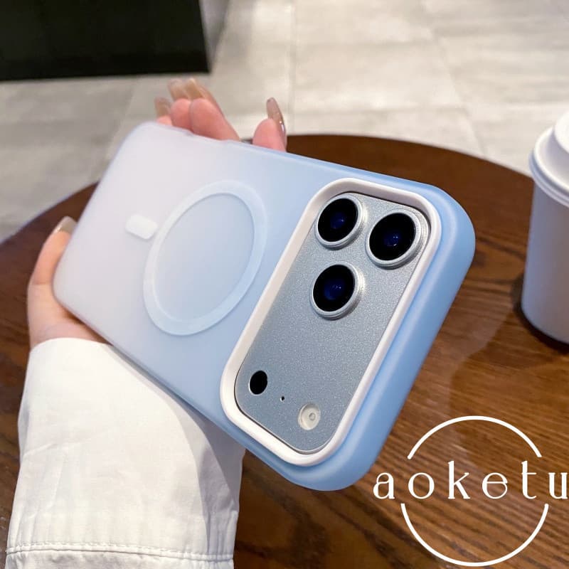 เหมาะสําหรับเคสโทรศัพท์ Apple 17pro iPhone 16promax เจลลี่ไล่ระดับแม่เหล็กดูดอากาศ dopamine 15/14/13/12/11 2-in-1 รวมทุกอย่างฝาครอบซิลิโคนป้องกันการตกกระแทก