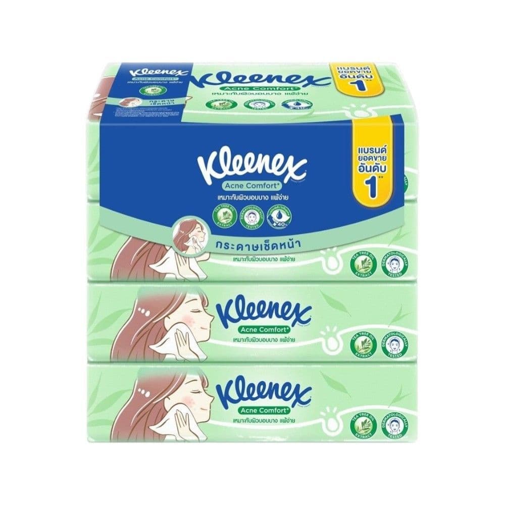 [สินค้าส่งด่วน] คลีเน็กซ์ แอคเน่ 100 แผ่น แพ็ค 4 KLEENEX ACNE 100 SHEETS PACK 4