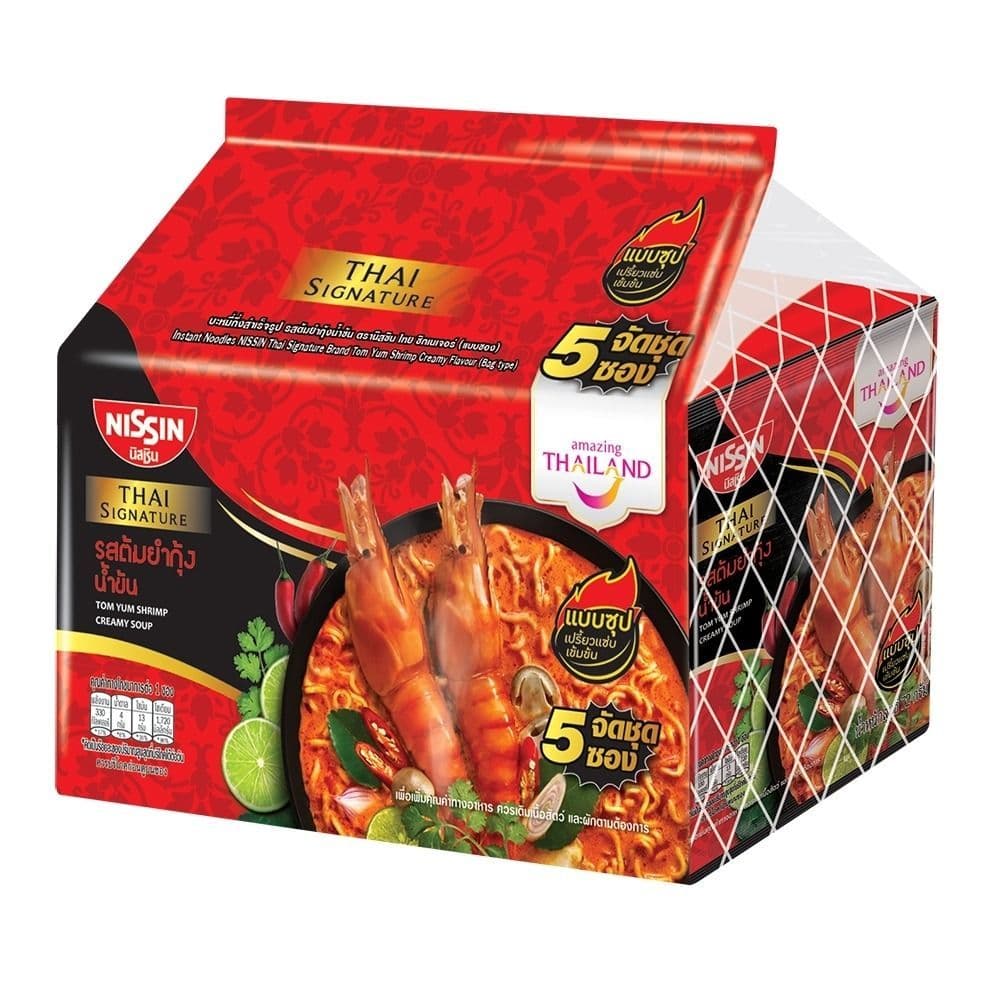 [สินค้าส่งด่วน] นิสชินซองพรีเมี่ยมต้มยำกุ้งน้ำข้น 72 กรัม แพ็ค 5 NISSIN TOMYUMSHRIMPPASTE CREAMY SAUCE 72 G. PACK 5