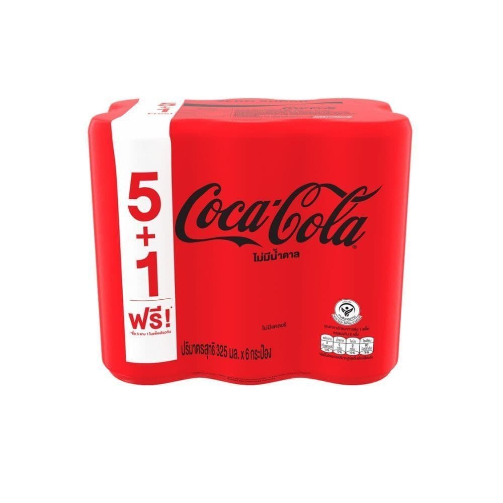 [สินค้าส่งด่วน] โค้ก ซีโร่กระป๋อง 325 มล. X6 COKE ZERO 325 ML. X6