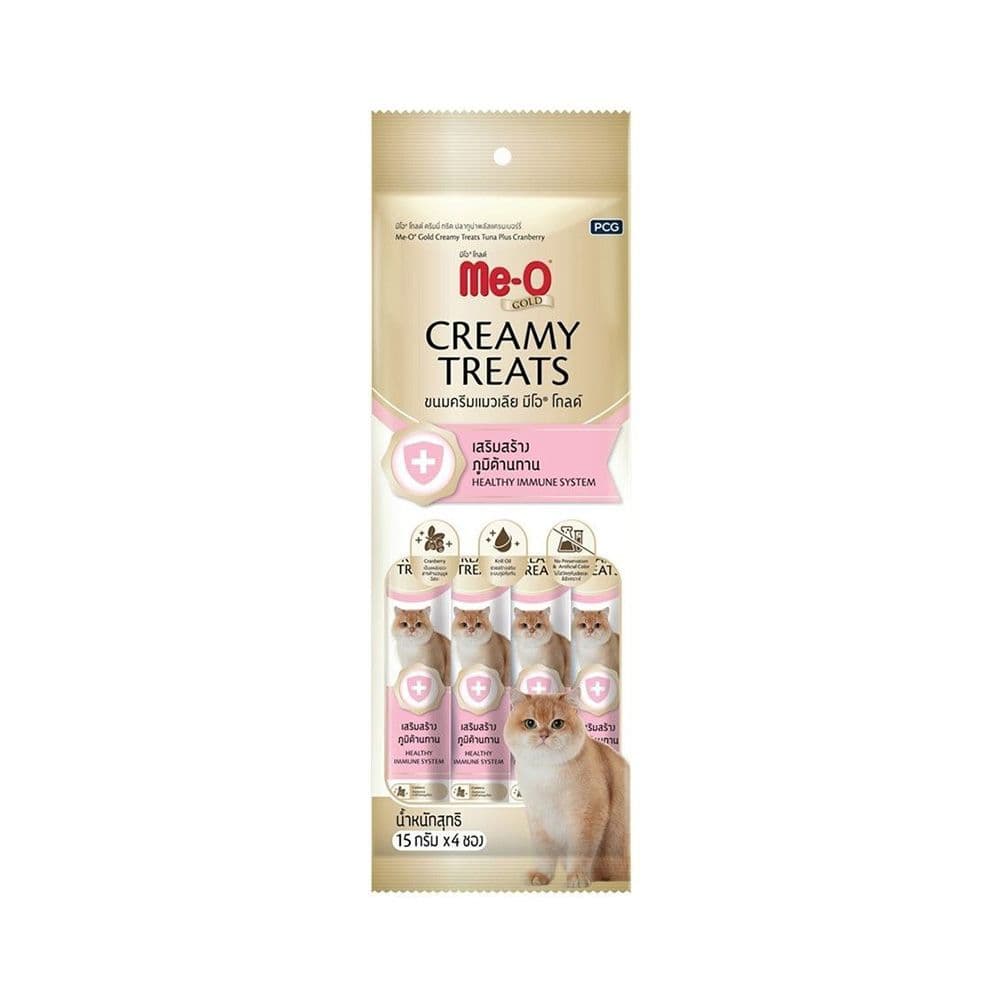 [สินค้าส่งด่วน] มีโอ โกลด์ แมวเลีย เสริมสร้างภูมิต้านทาน 15กX4 MEO GOLD CREAMY HEALTHY IMMUNE SYSTEM 15GX4