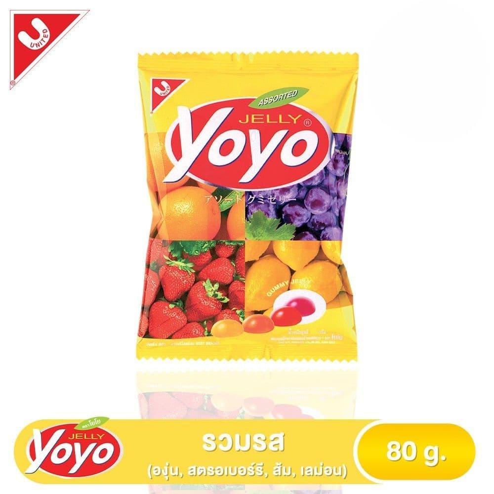 [สินค้าส่งด่วน] โยโยขนมเยลลี่ ผลไม้รวม 80ก. YOYO GUMMY-MIX FRUIT 80 G.