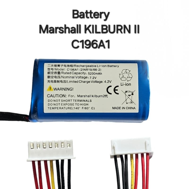 Battery Marshall Kilburn II C196A1(2INR19/66-2) 5200mAh 7.2v 7สาย สีฟ้า Bluetooth Speaker แบตเตอรี่ แบตลำโพง Bluetooth
