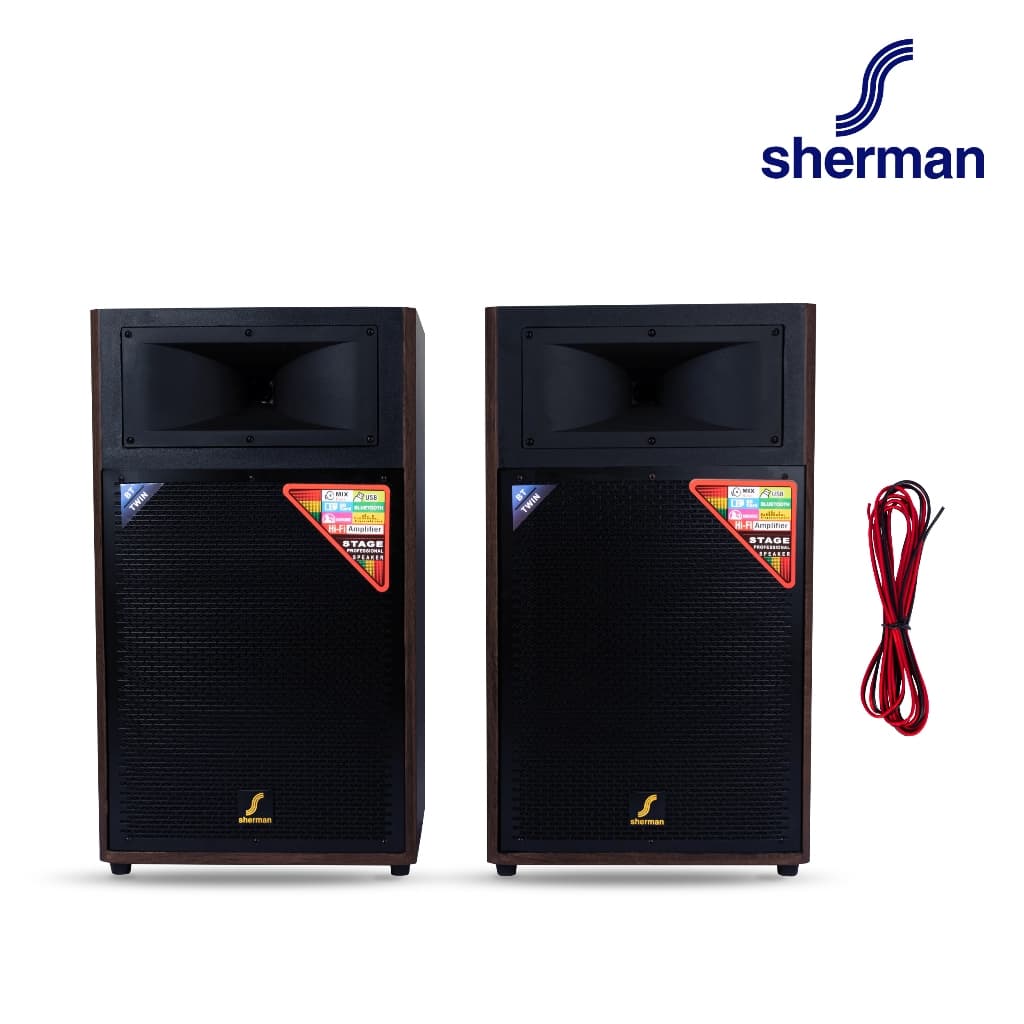 Sherman ชุดลำโพงขยายกลางแจ้ง ขนาด 12 นิ้ว รุ่น SB-602