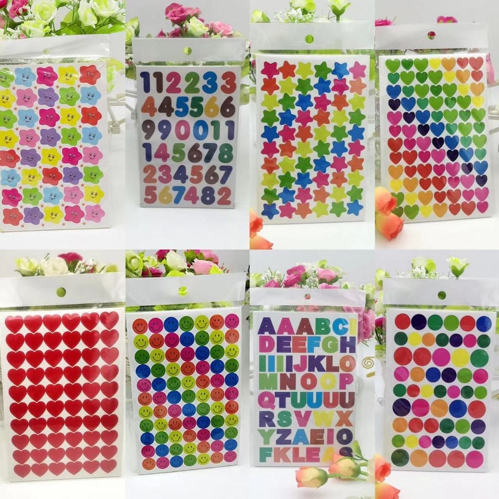 1฿ สติ๊กเกอร์ หัวใจ วงกลม การ์ตูน ดาว น่ารัก ตกแต่ง DIY sticker