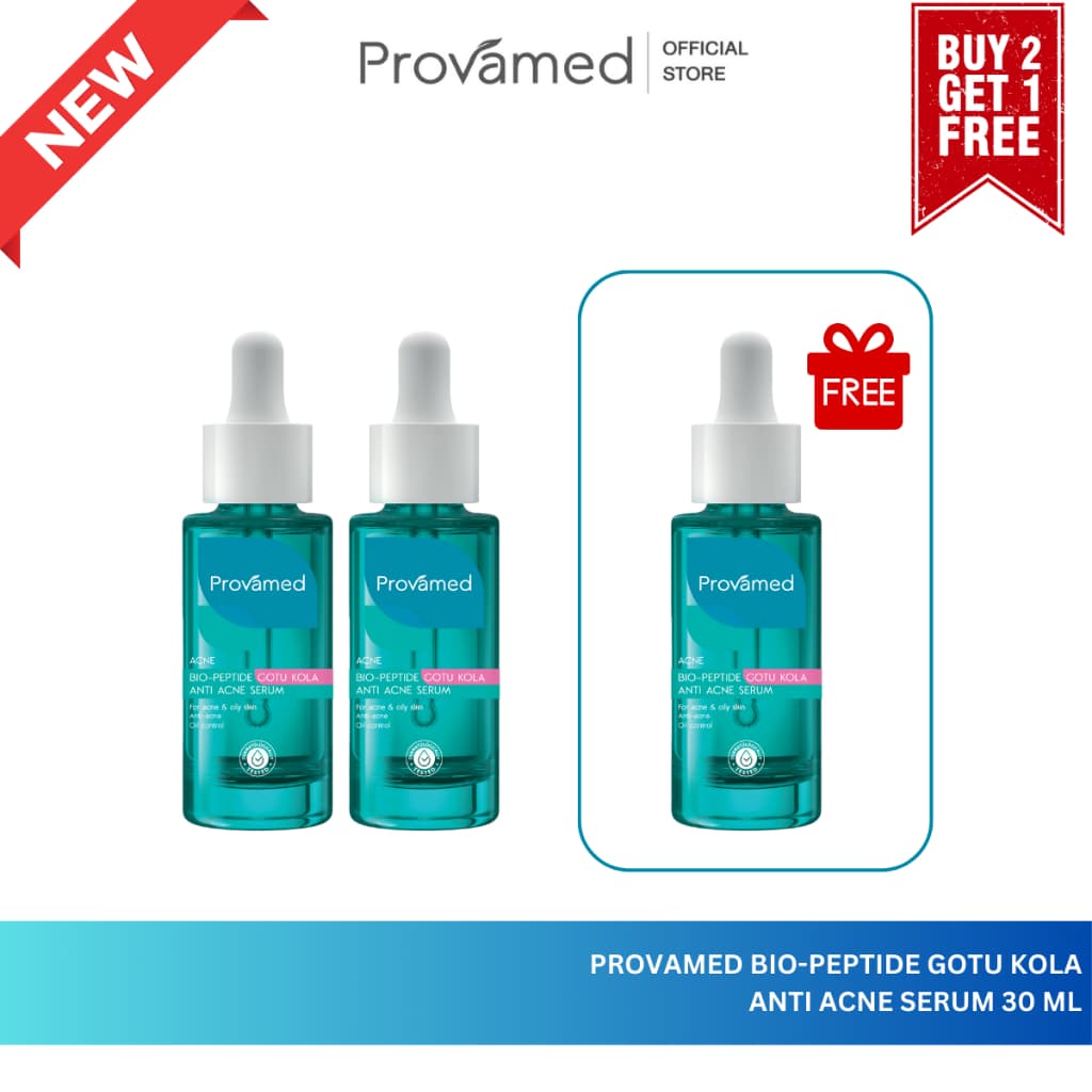 [ซื้อ2แถม1] PROVAMED BIO-PEPTIDE GOTU KOLA ANTI ACNE SERUM 30 ML