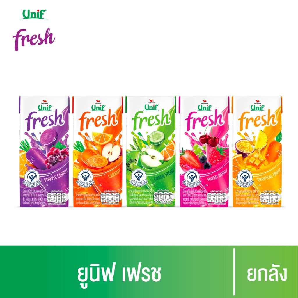 [ยกลัง 36 กล่อง] ยูนิฟ เฟรช น้ำผักผลไม้รวม 40% 180 มล.