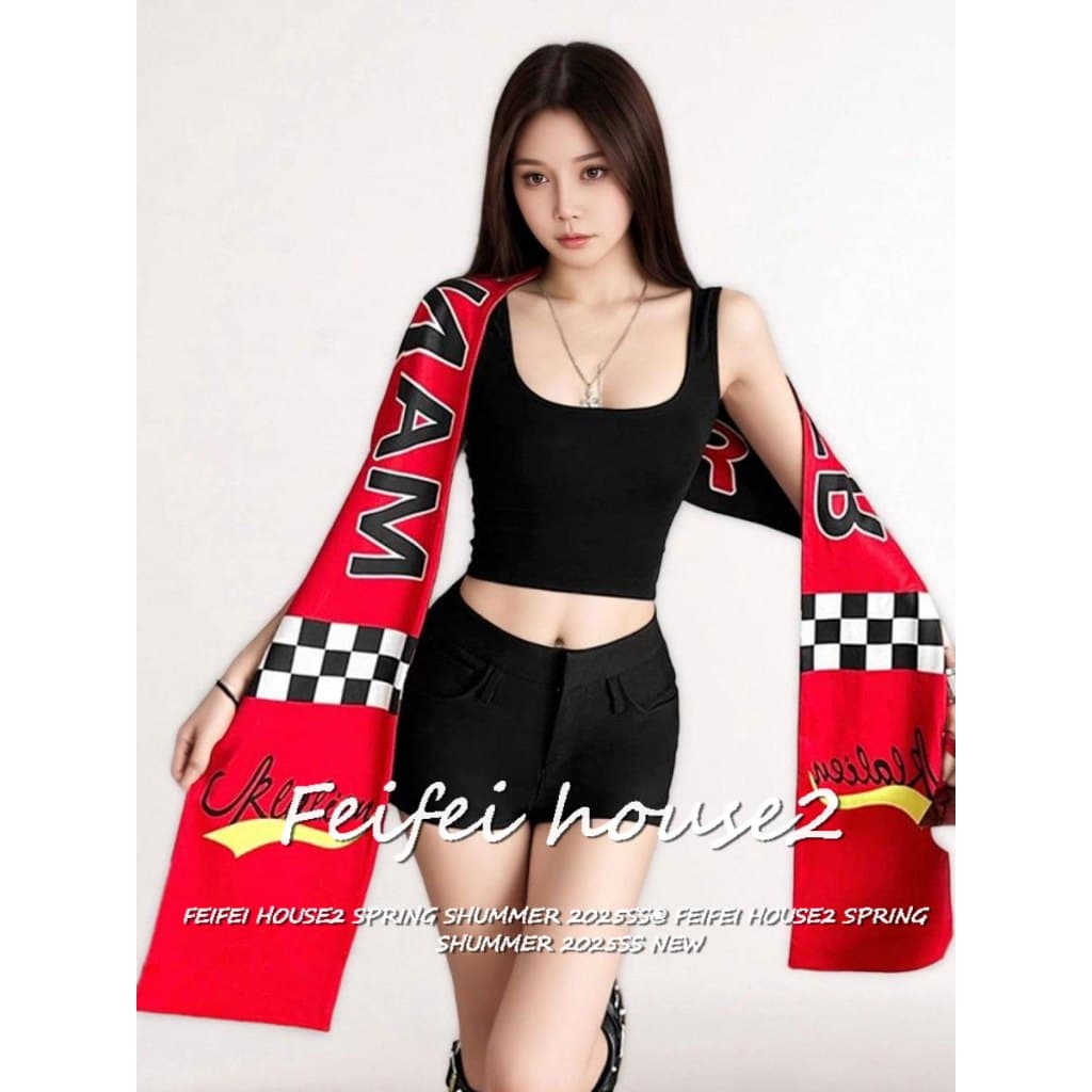 [Letter Print Fashion Dance Accessories]เครื่องประดับเต้นรำแฟชั่นพิมพ์ลายตัวอักษรสีบล็อกแบบลำลอง