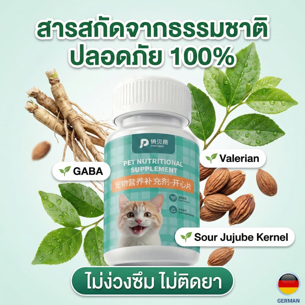 [พร้อมส่ง] PetClear Tablet วิตามินอารมณ์ดี กินง่าย ปรับสมดุลอารมณ์ ลดความกังวล หลับสบาย ปลอดภัย 100%