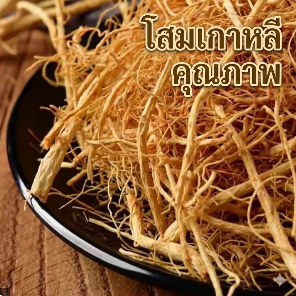 ราก โสม แห้ง สมุนไพร โสมเกาหลี [โสมใหม่] คัด อย่างดี 50กรัม
