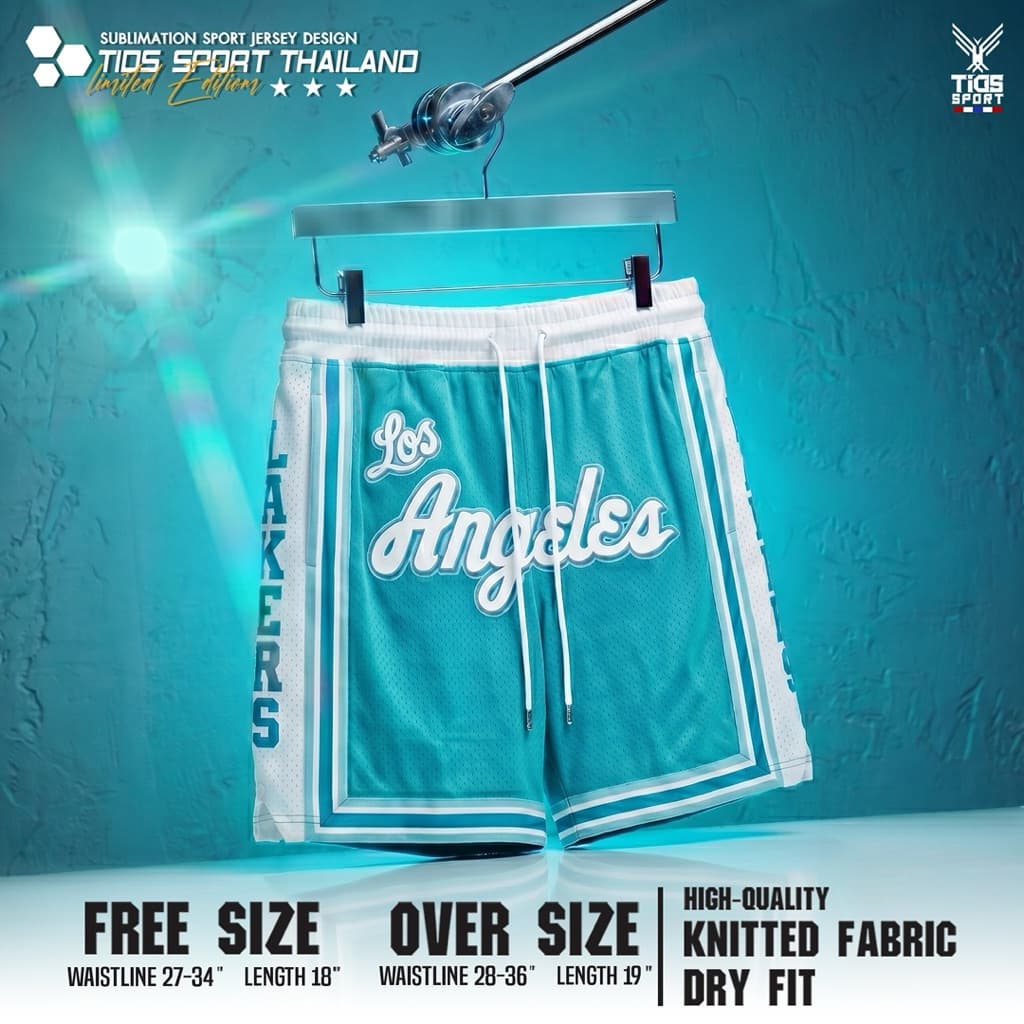 กางเกงบาส Los Angeles ขาสั้นซับลาย มีฮูด